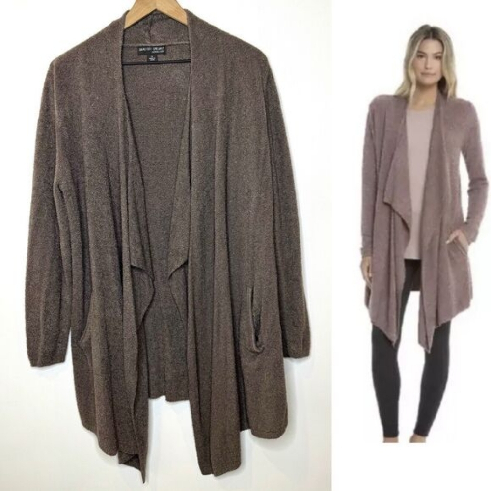 Barefoot Dreams Cozychic Lite Island Wrap Cardigan Style 903 brown - Picture 4 of 6